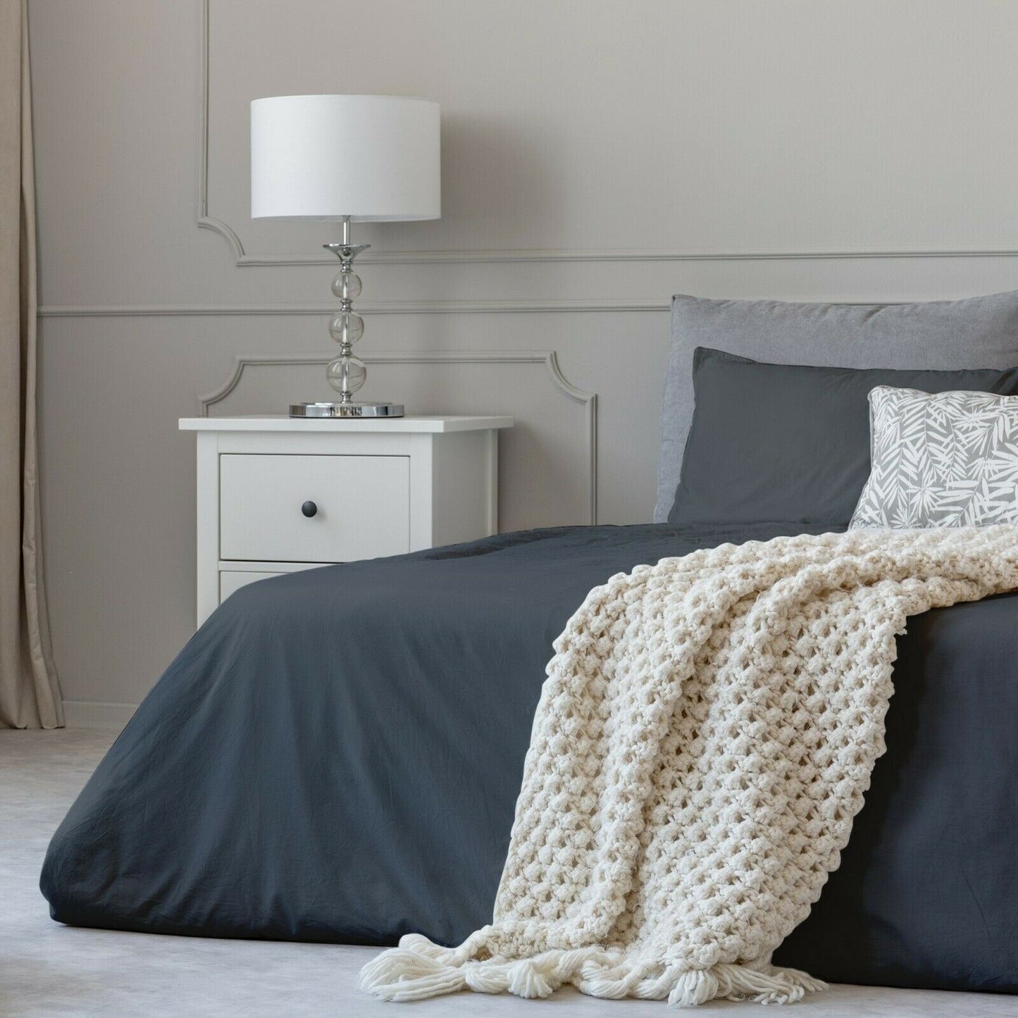 Parure de lit en coton 1800 fils, taies d'oreiller, poche profonde, toutes tailles
