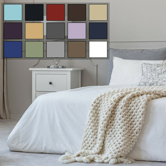 Parure de lit en coton 1800 fils, taies d'oreiller, poche profonde, toutes tailles
