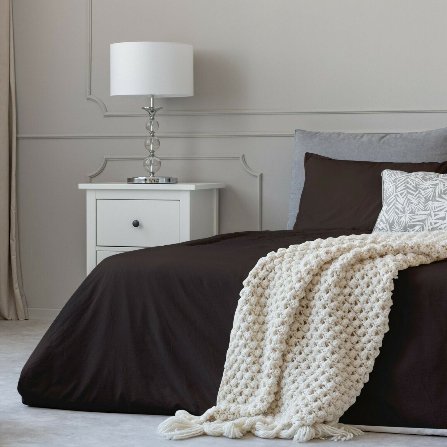 Parure de lit en coton 1800 fils, taies d'oreiller, poche profonde, toutes tailles