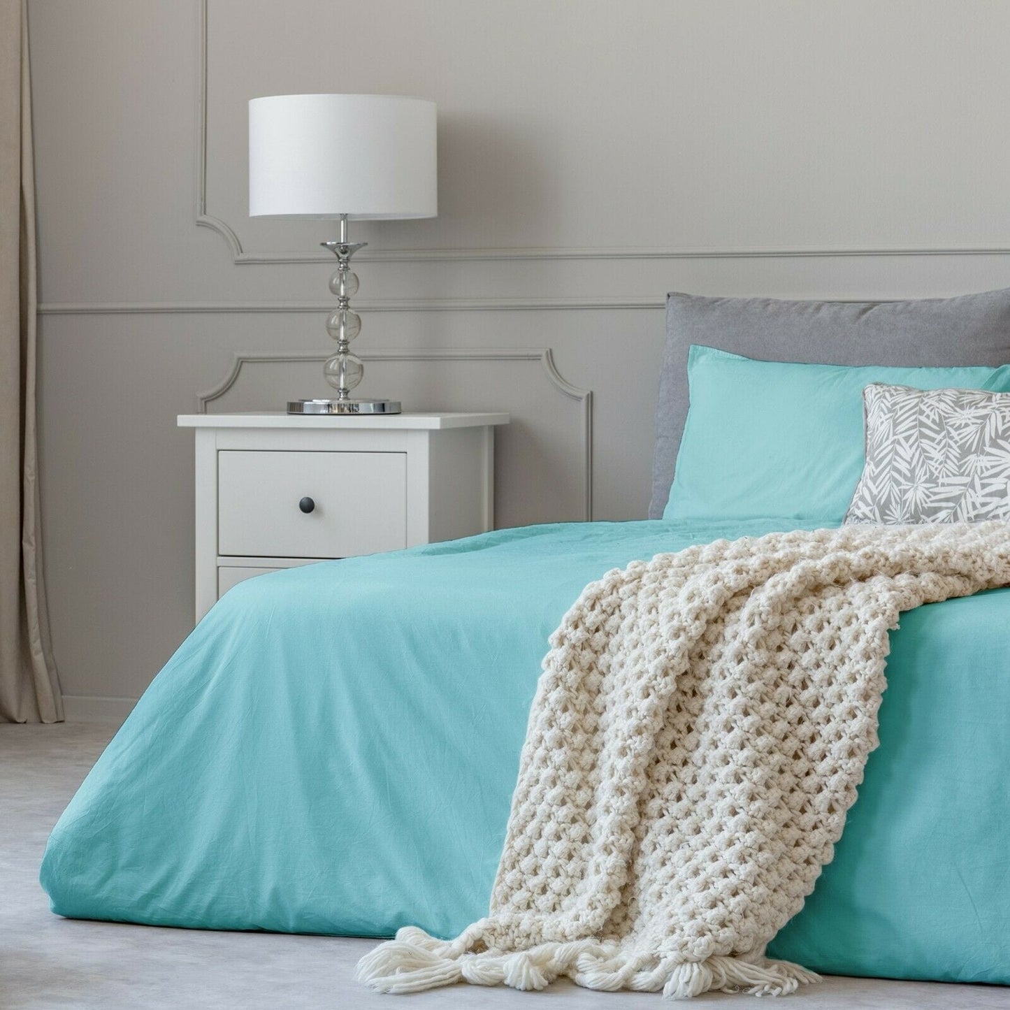 Parure de lit en coton 1800 fils, taies d'oreiller, poche profonde, toutes tailles