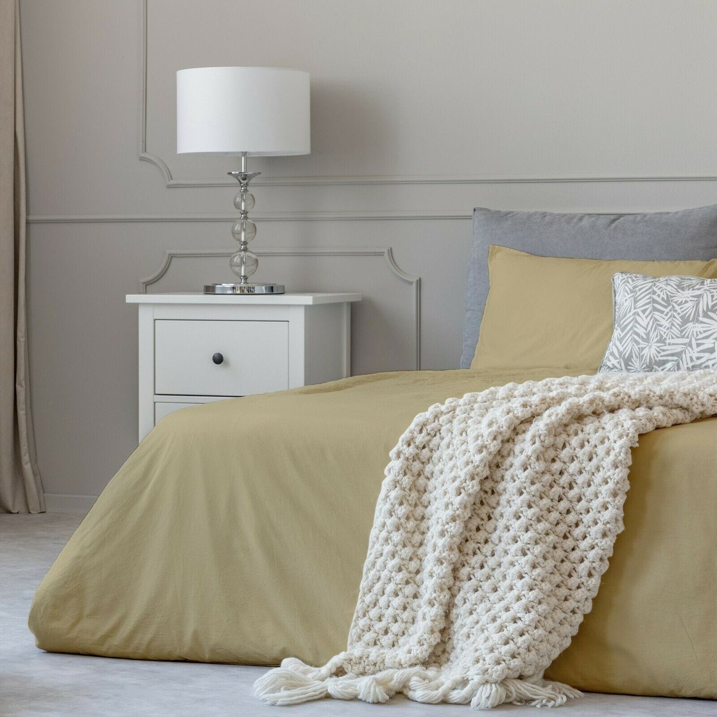 Parure de lit en coton 1800 fils, taies d'oreiller, poche profonde, toutes tailles