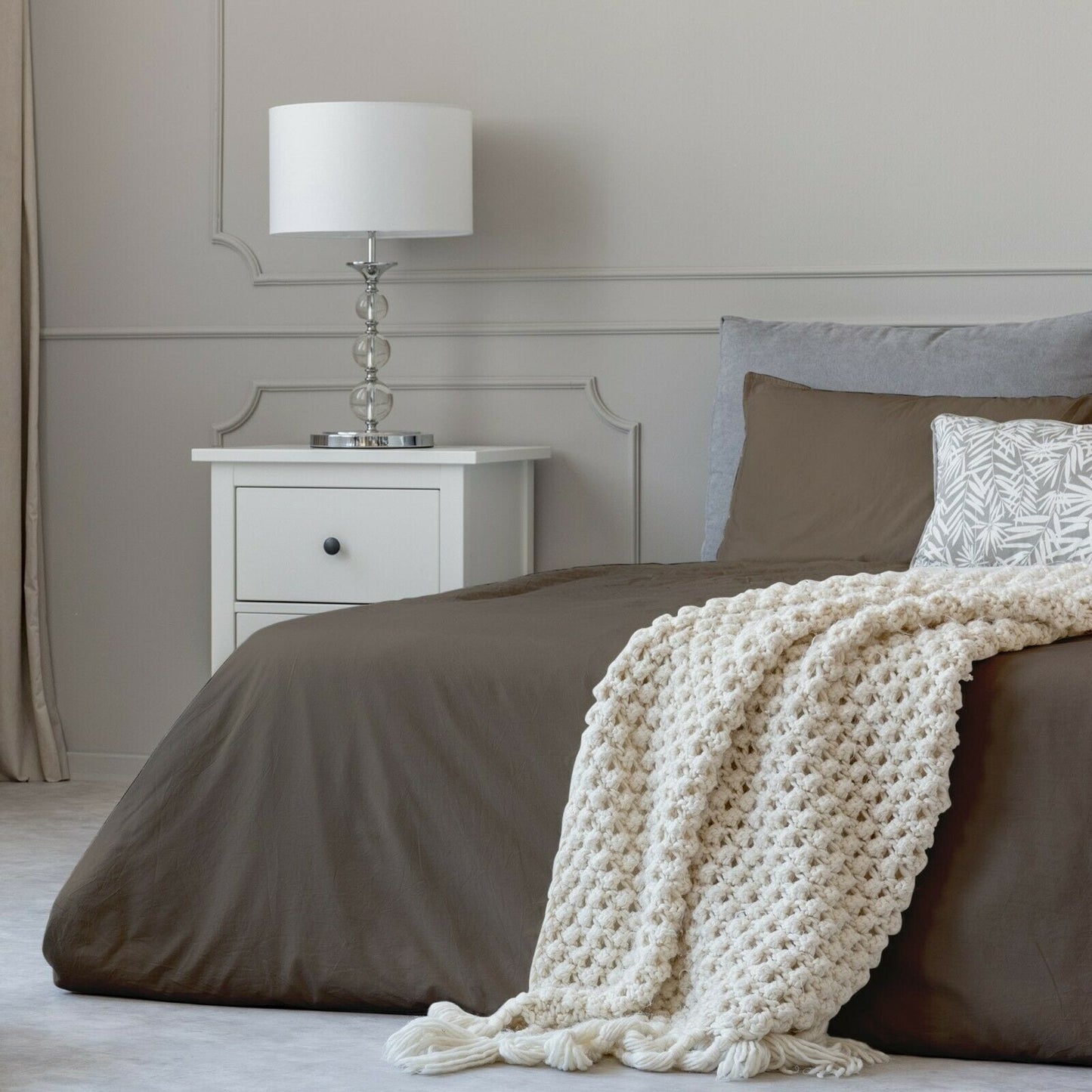 Parure de lit en coton 1800 fils, taies d'oreiller, poche profonde, toutes tailles