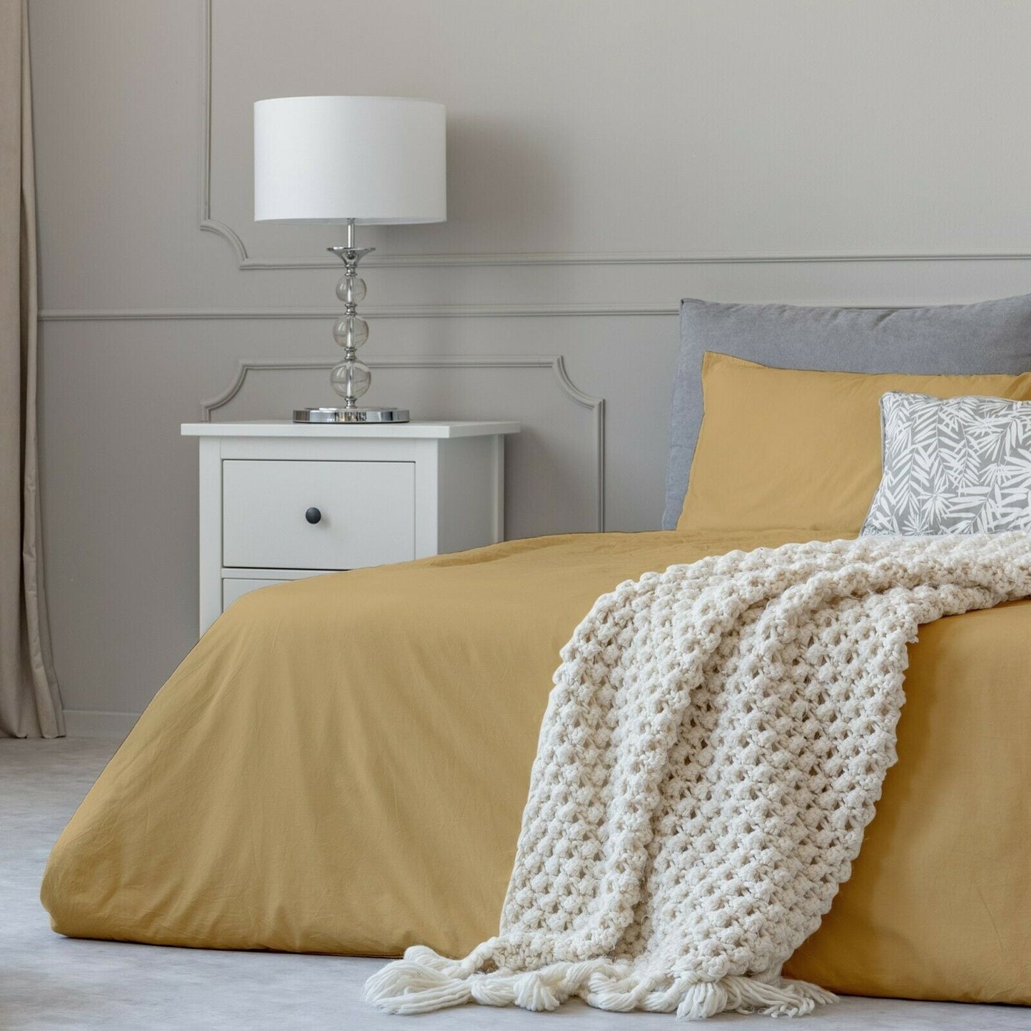 Parure de lit en coton 1800 fils, taies d'oreiller, poche profonde, toutes tailles