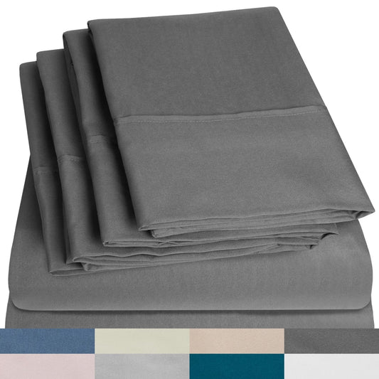 Ensemble de draps extra profonds à 24 poches, 6 pièces, série 1500