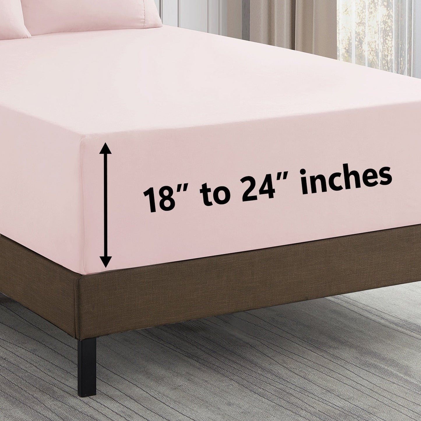Ensemble de draps extra profonds à 24 poches, 6 pièces, série 1500