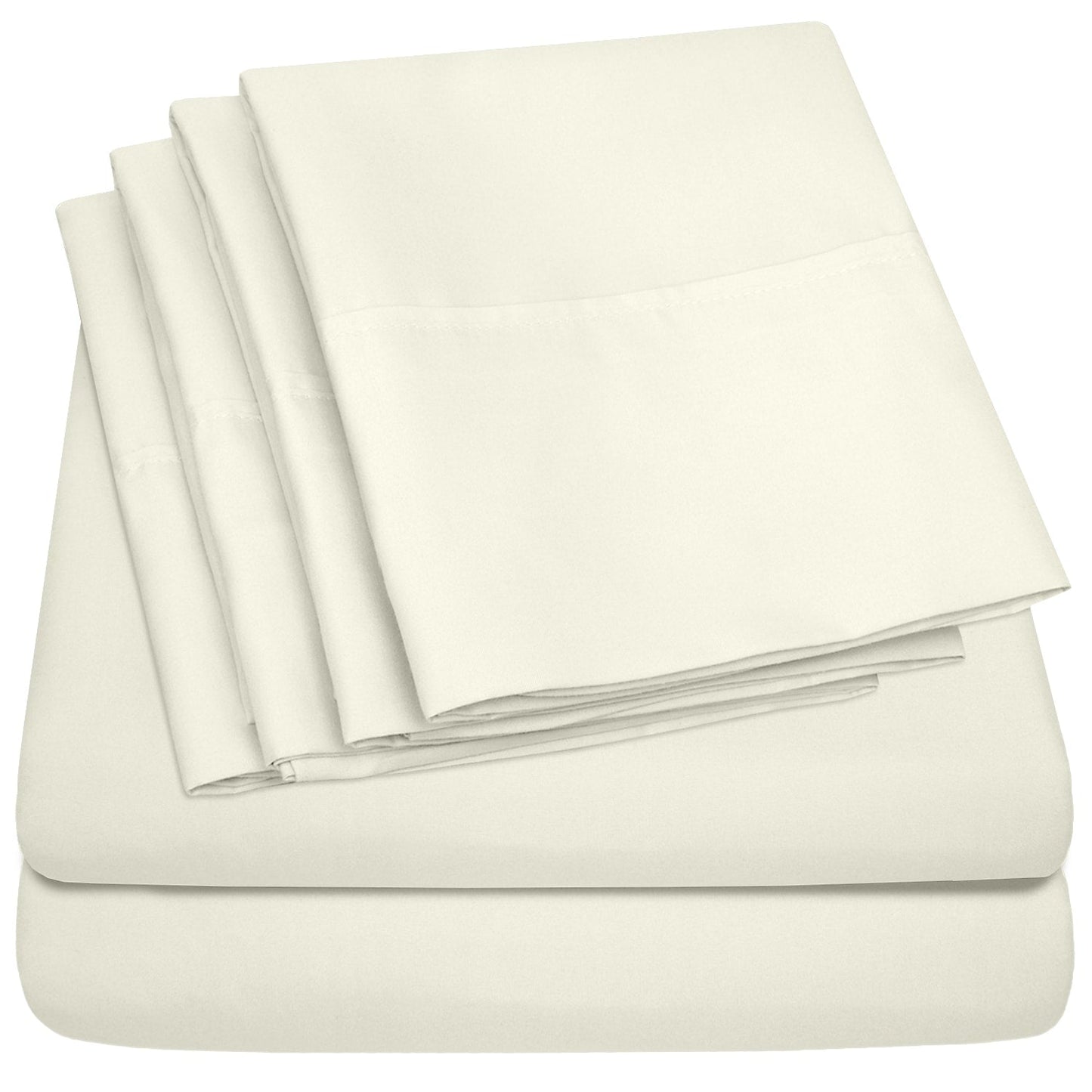Ensemble de draps extra profonds à 24 poches, 6 pièces, série 1500