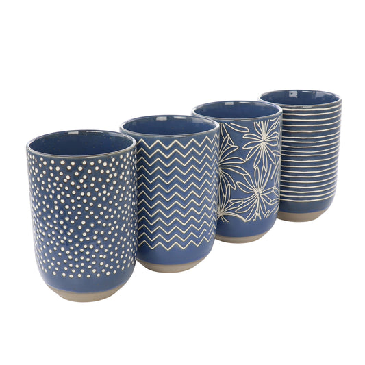 Tasse en grès de 19 onces, motifs assortis