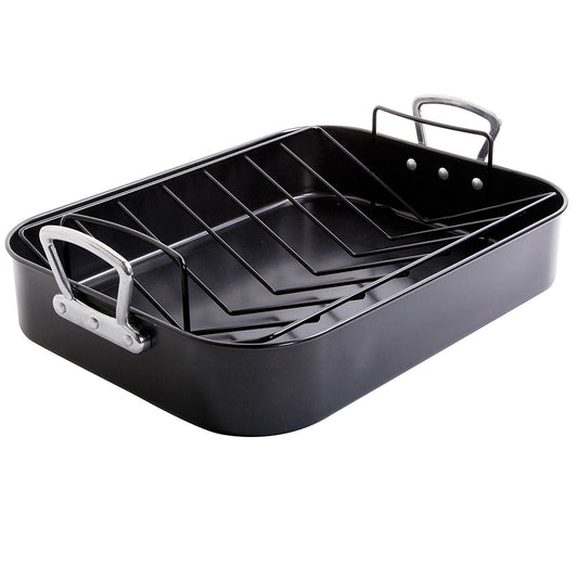 Plat à rôtir 2 pièces avec grille en charbon de bois