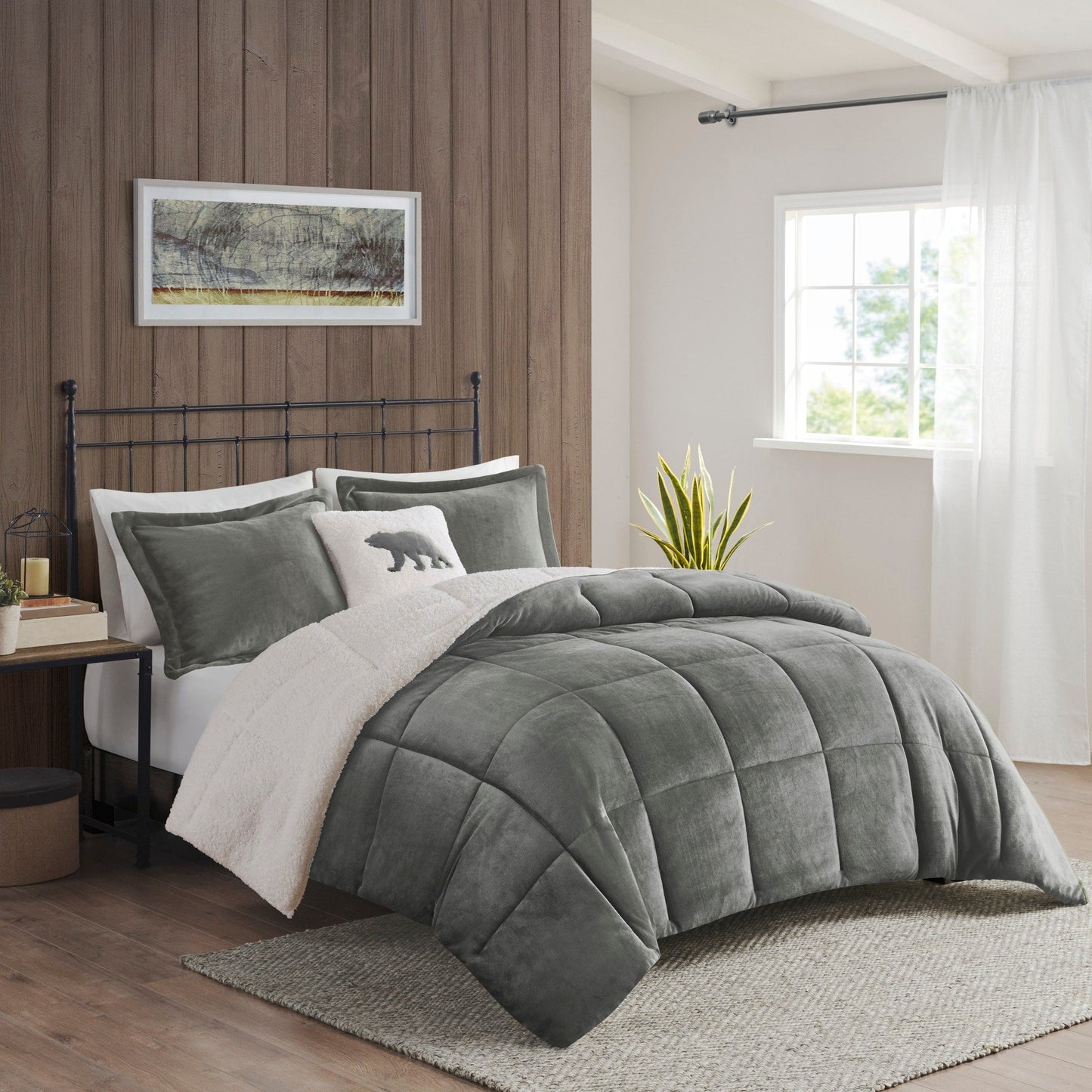 Parure de couette Woolrich Alton en duvet synthétique et sherpa