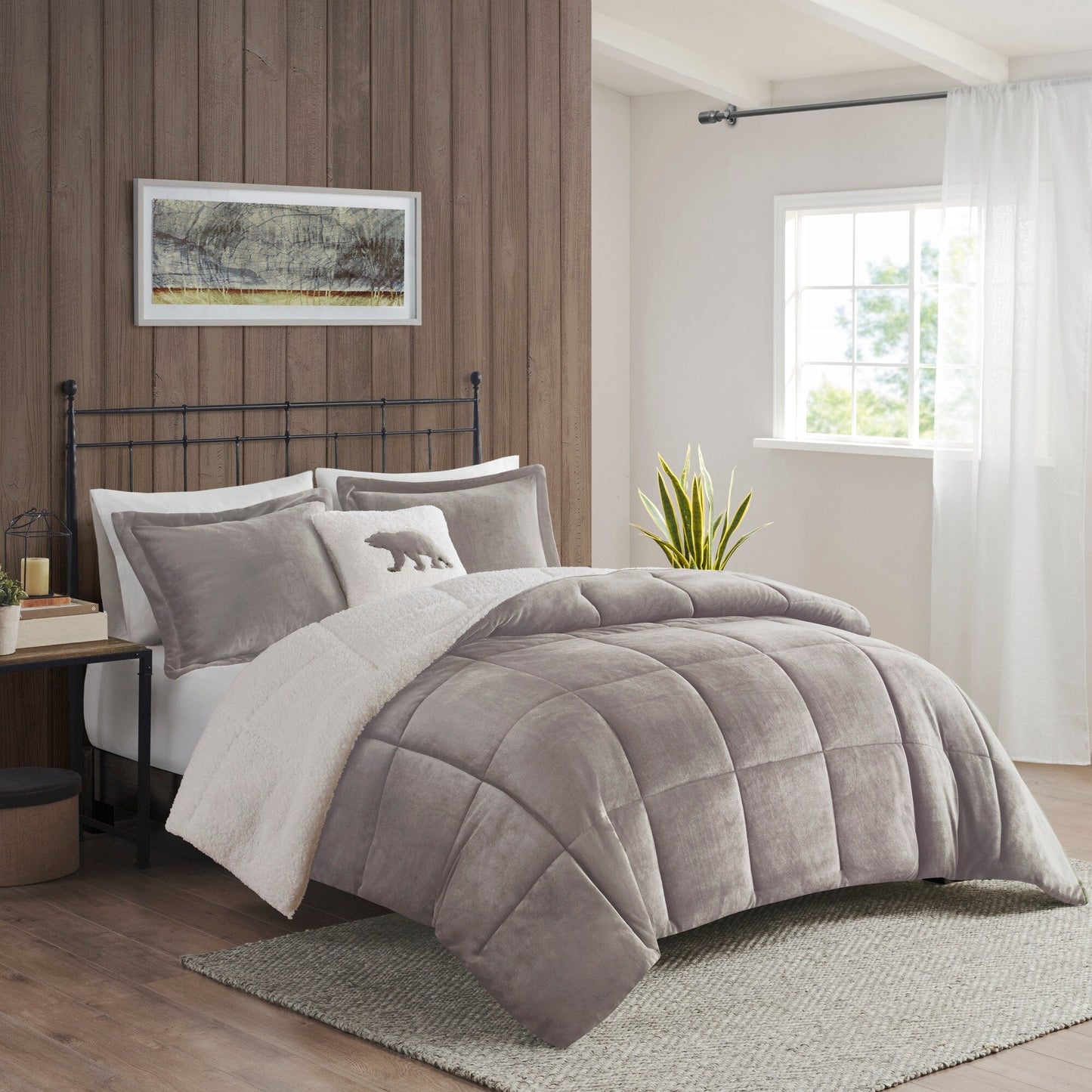 Parure de couette Woolrich Alton en duvet synthétique et sherpa