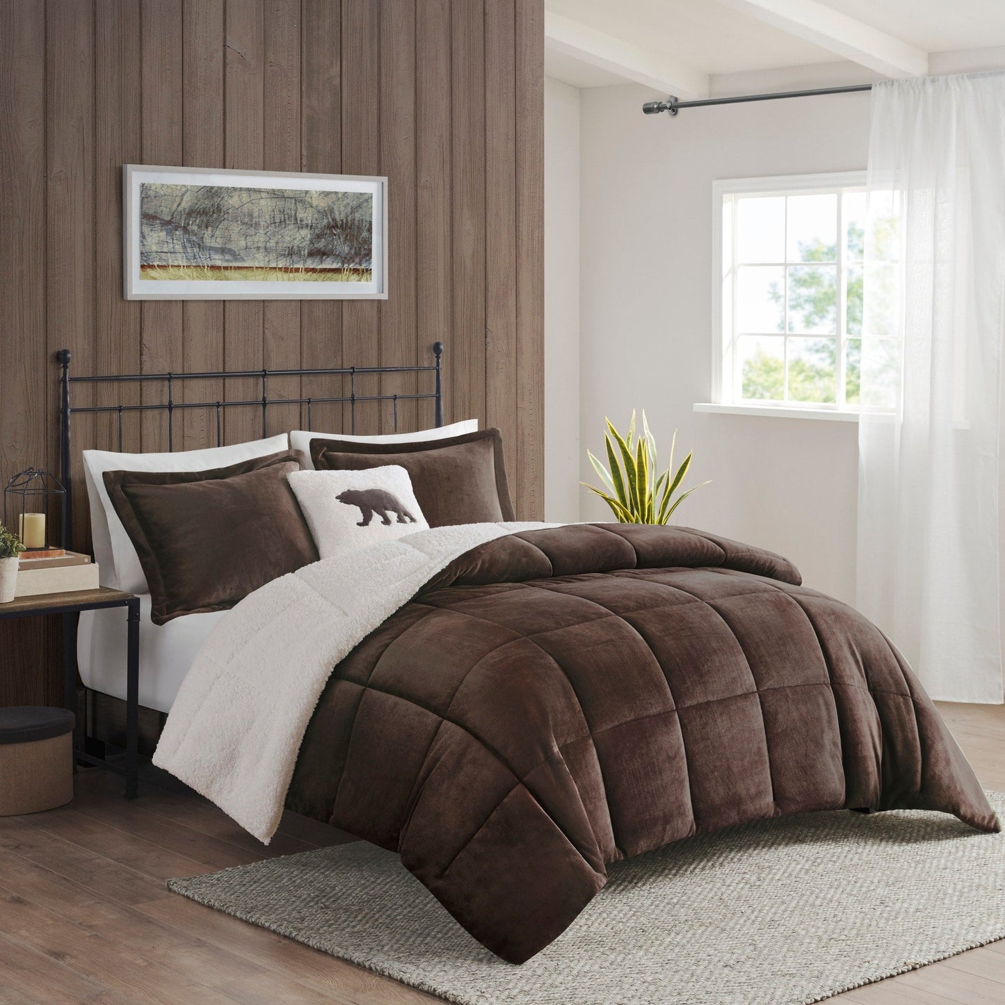 Parure de couette Woolrich Alton en duvet synthétique et sherpa