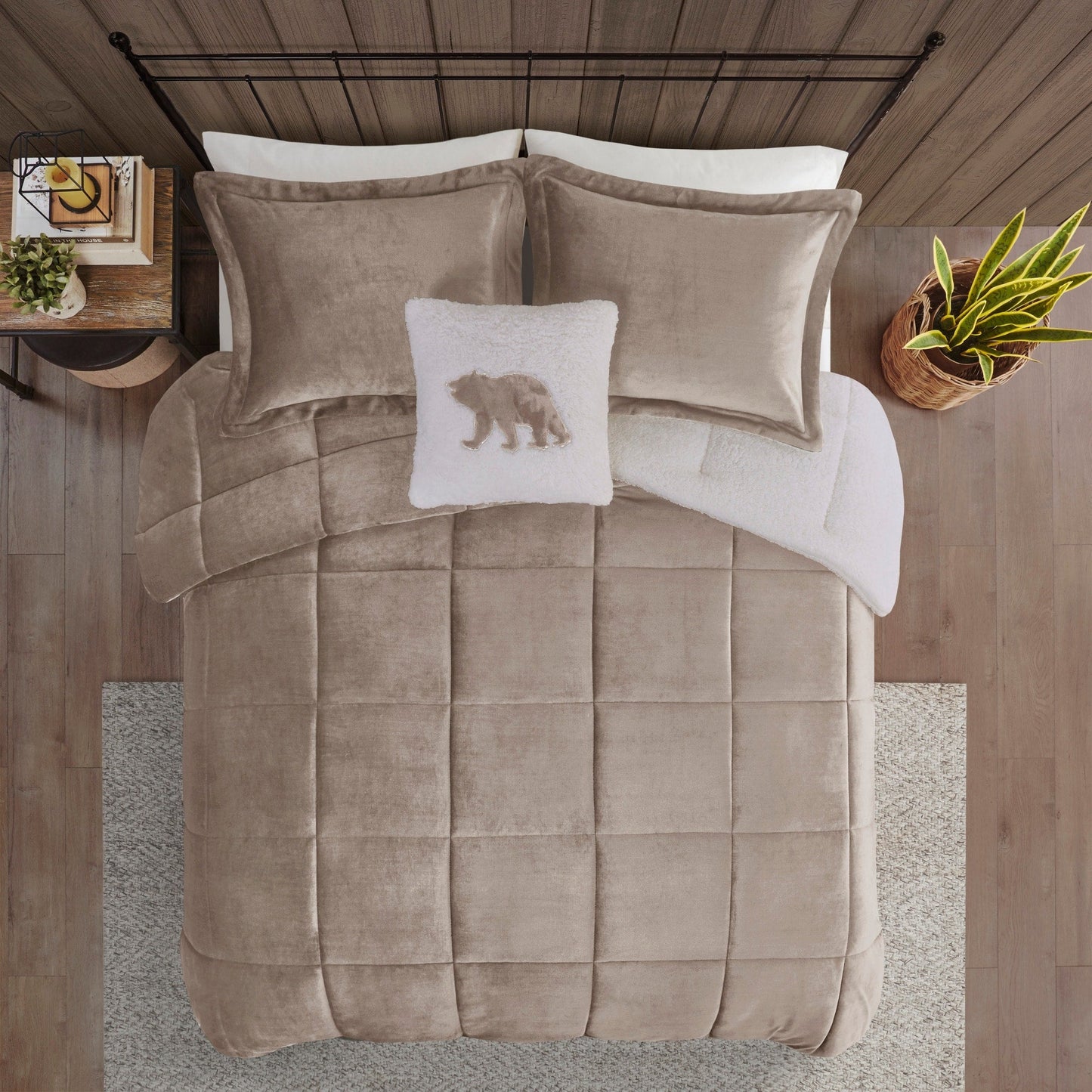 Parure de couette Woolrich Alton en duvet synthétique et sherpa