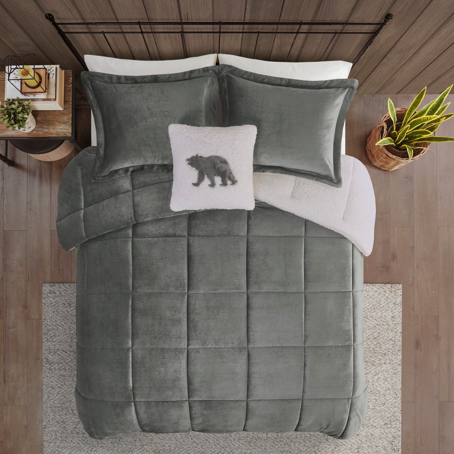 Parure de couette Woolrich Alton en duvet synthétique et sherpa