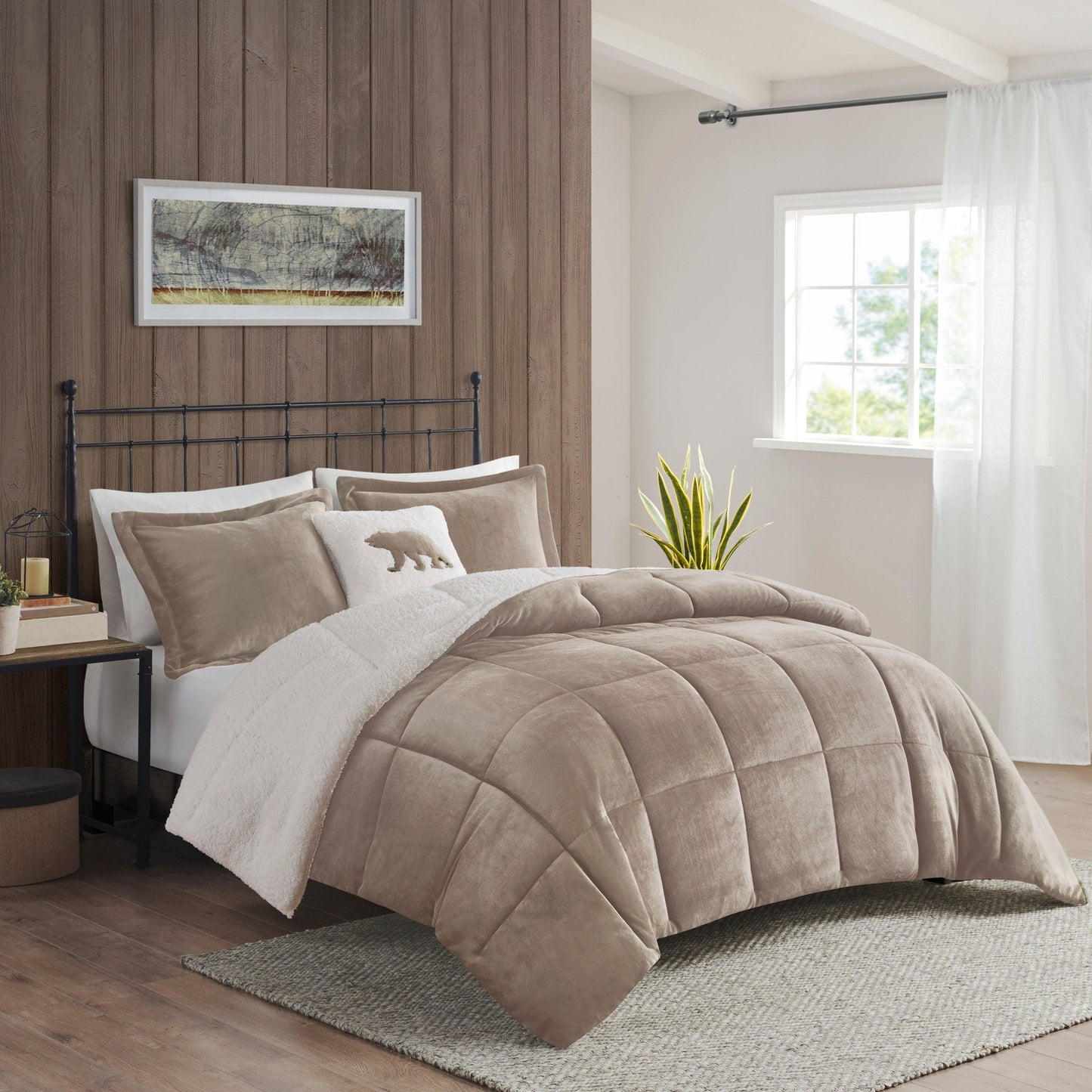 Parure de couette Woolrich Alton en duvet synthétique et sherpa