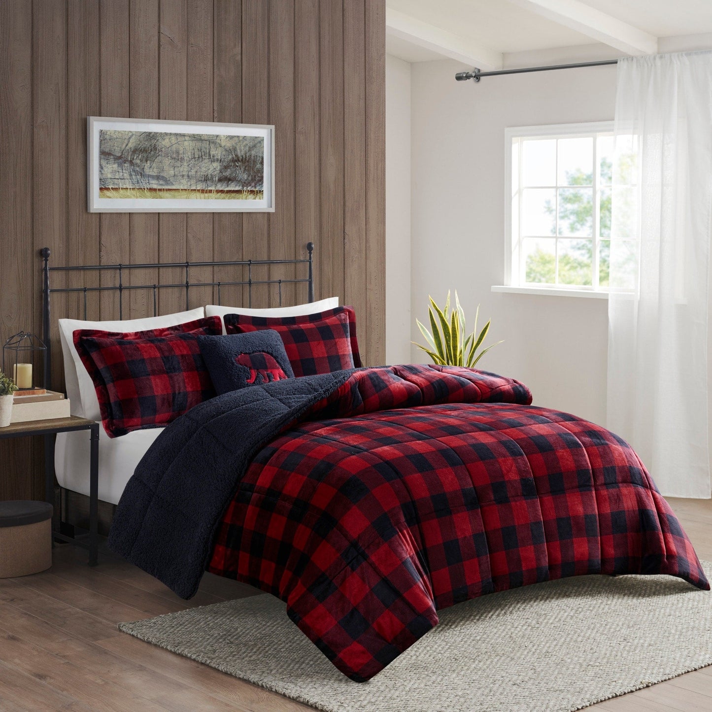 Parure de couette Woolrich Alton en duvet synthétique et sherpa