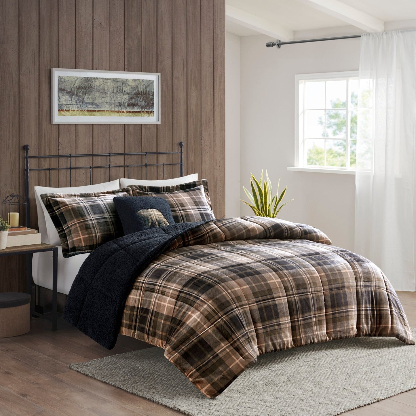 Parure de couette Woolrich Alton en duvet synthétique et sherpa