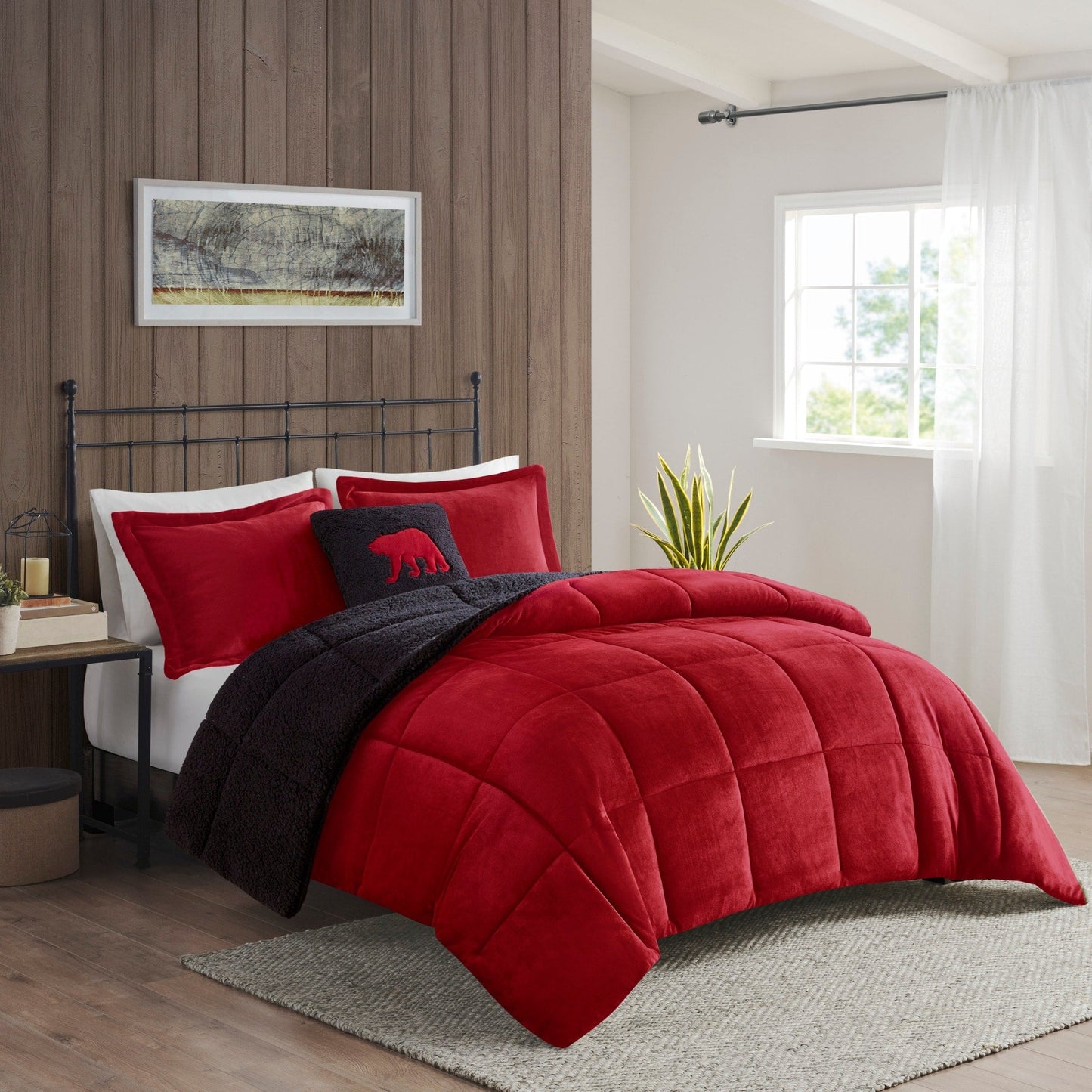 Parure de couette Woolrich Alton en duvet synthétique et sherpa