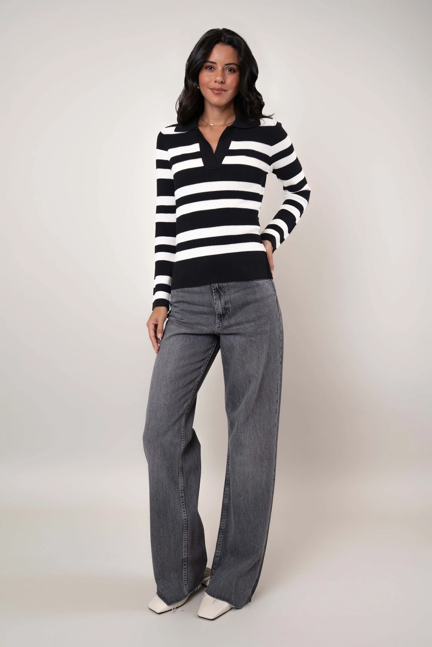 The Striped Collared Sweater