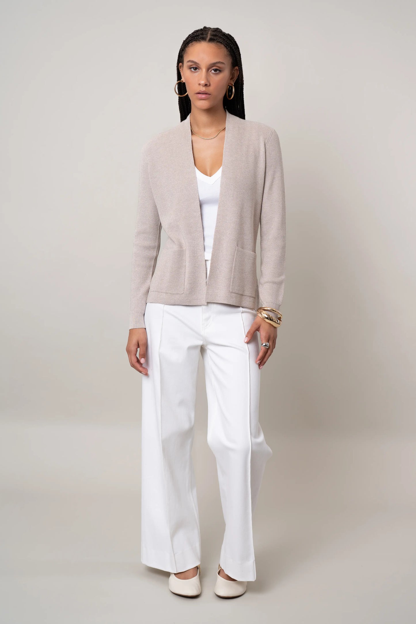 The Waffle Stitch Open Cardigan