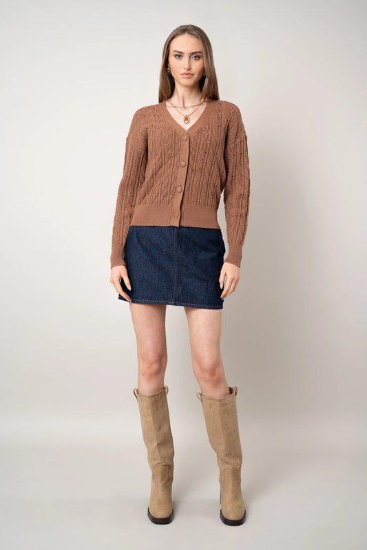 The Textured Pointelle Cardigan