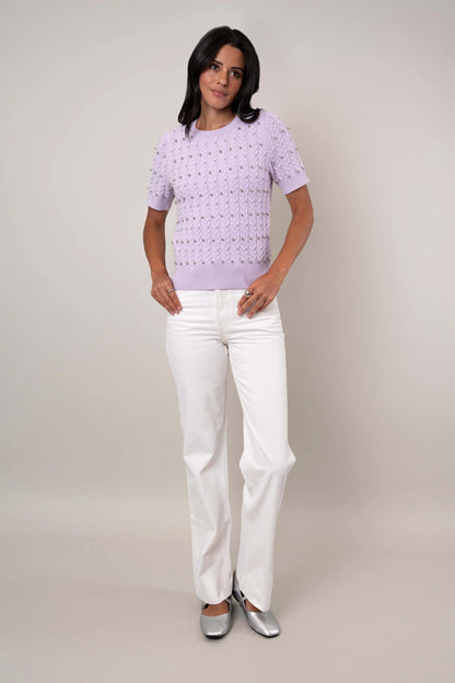 The Embellished Cable Knit Top