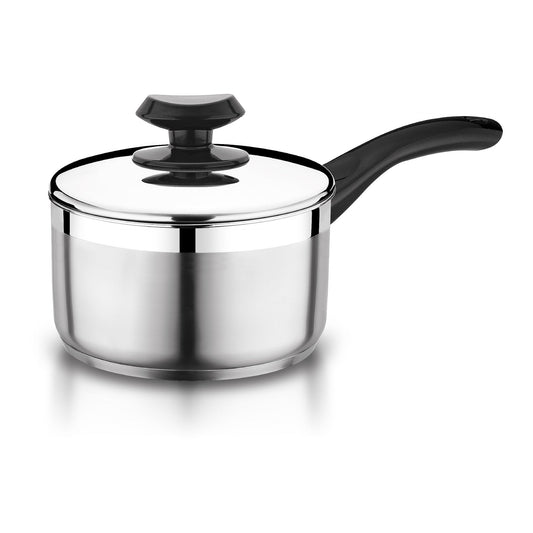 Marmite à sauce professionnelle YBM Home en acier inoxydable 18/10, avec couvercle et base capsule triple épaisseur, compatible induction, avec poignée