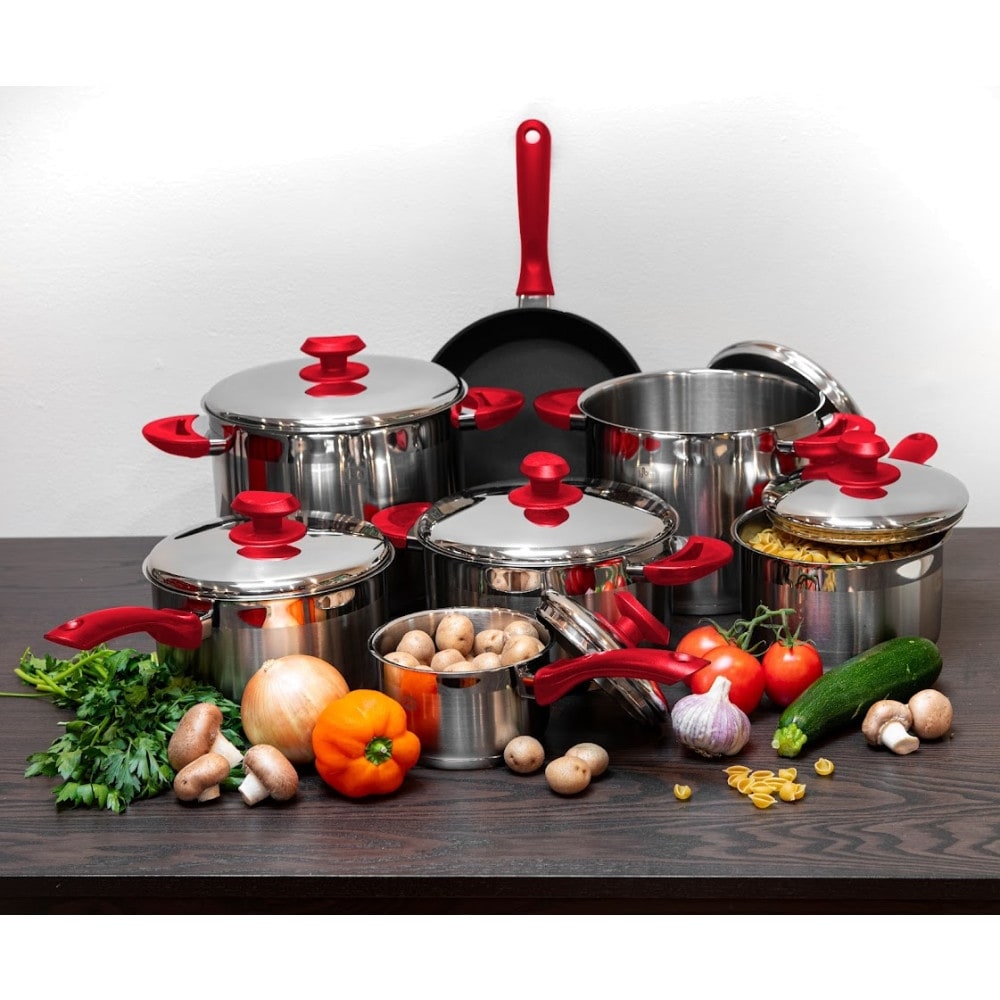 Marmite à sauce professionnelle YBM Home en acier inoxydable 18/10, avec couvercle et base capsule triple épaisseur, compatible induction, avec poignée