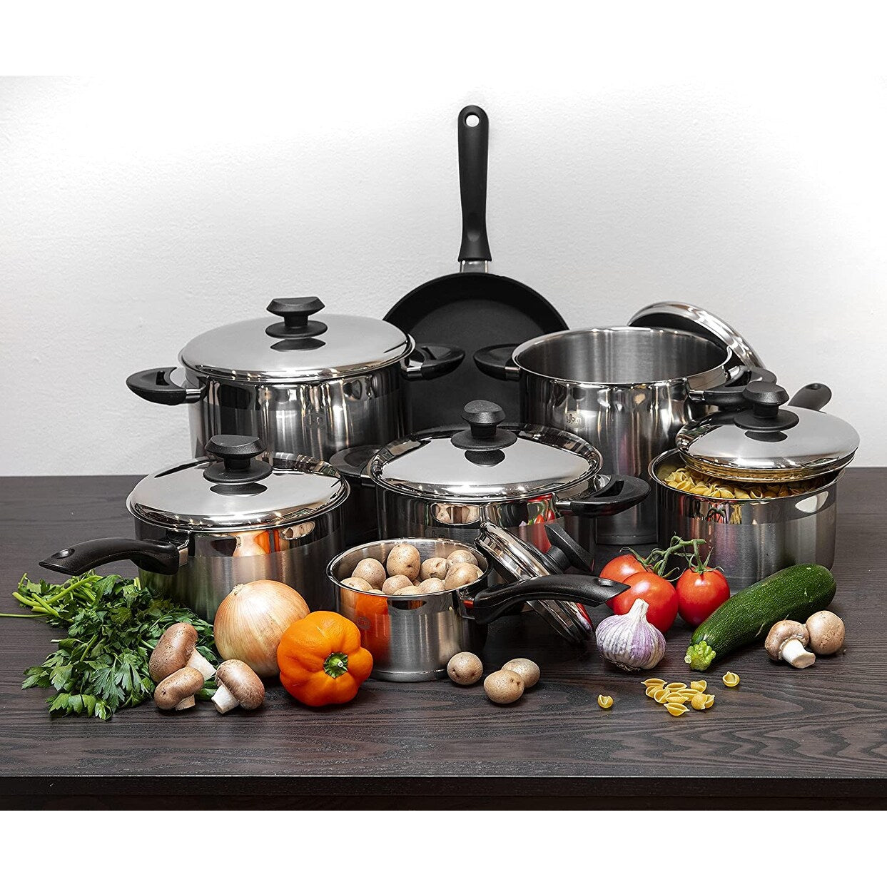 Marmite à sauce professionnelle YBM Home en acier inoxydable 18/10, avec couvercle et base capsule triple épaisseur, compatible induction, avec poignée
