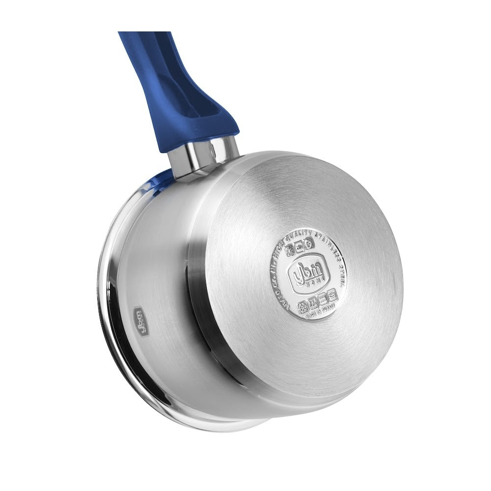 Marmite à sauce professionnelle YBM Home en acier inoxydable 18/10, avec couvercle et base capsule triple épaisseur, compatible induction, avec poignée