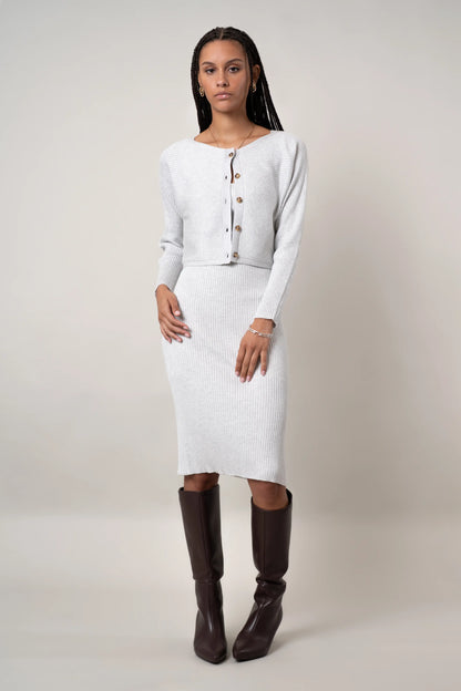 The Two-Piece Ribbed Dress Set