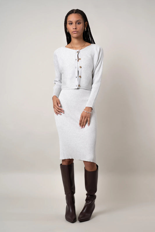 The Two-Piece Ribbed Dress Set