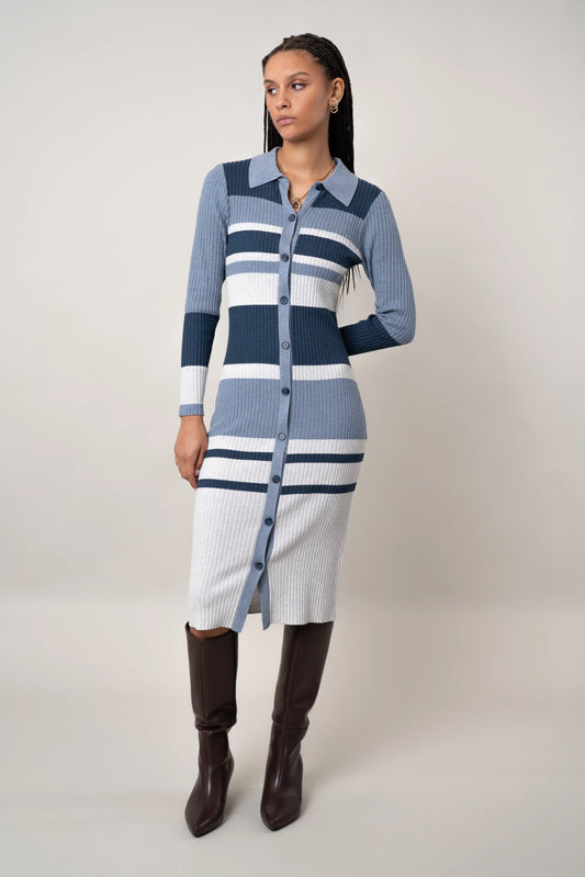 The Striped Button-Front Dress