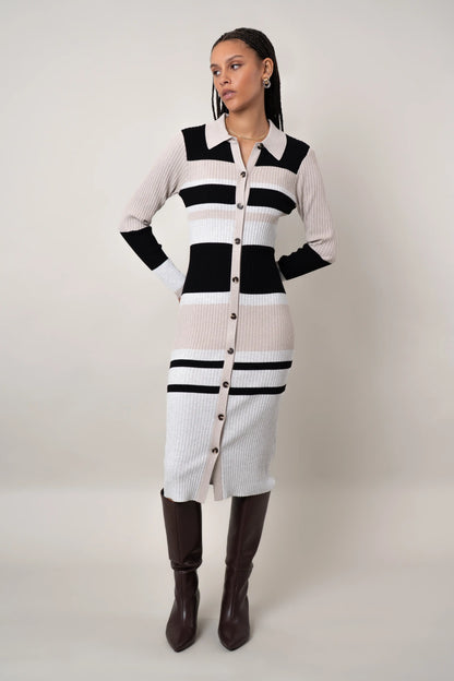 The Striped Button-Front Dress