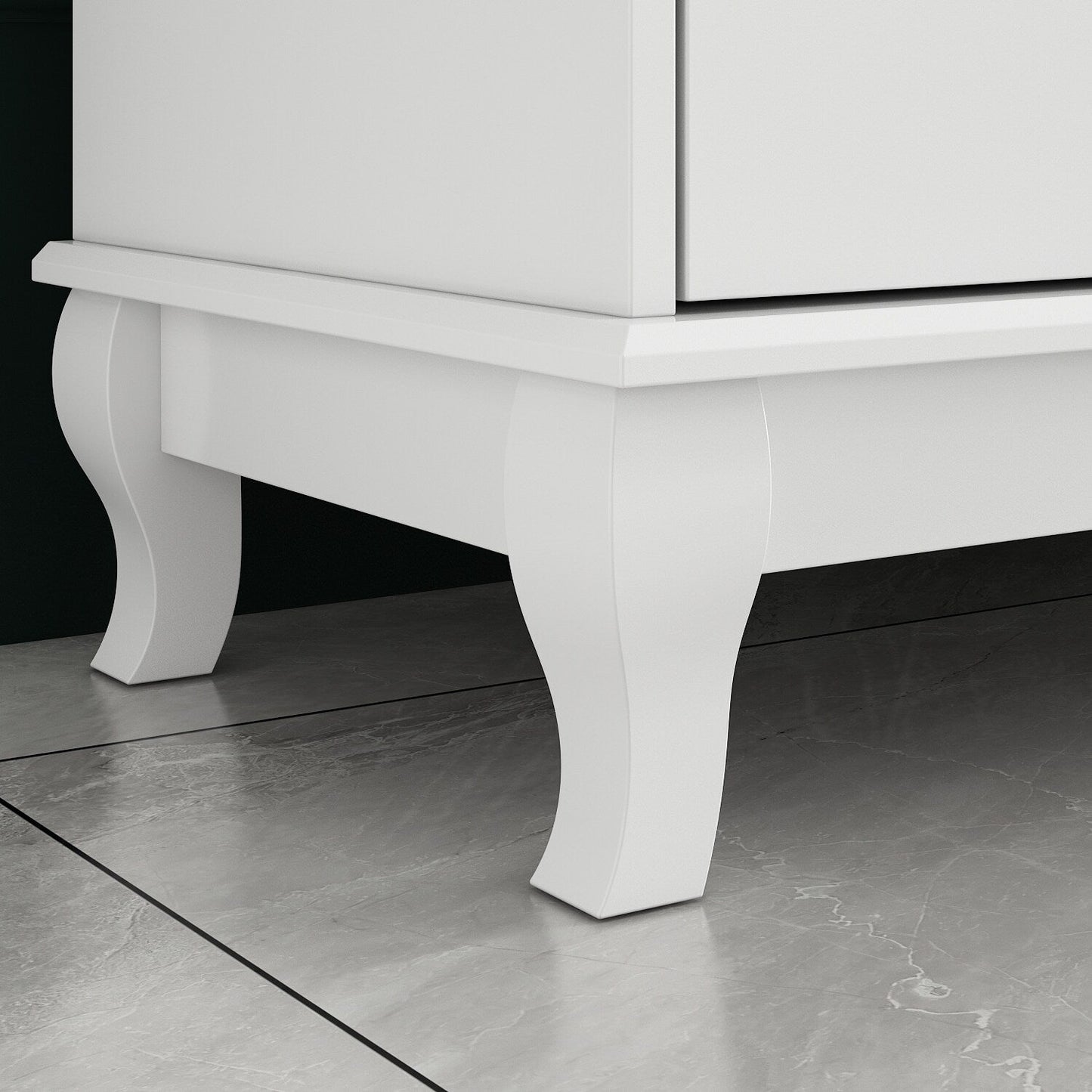 Commode double blanche à 10 tiroirs pour chambre à coucher, grand espace de rangement