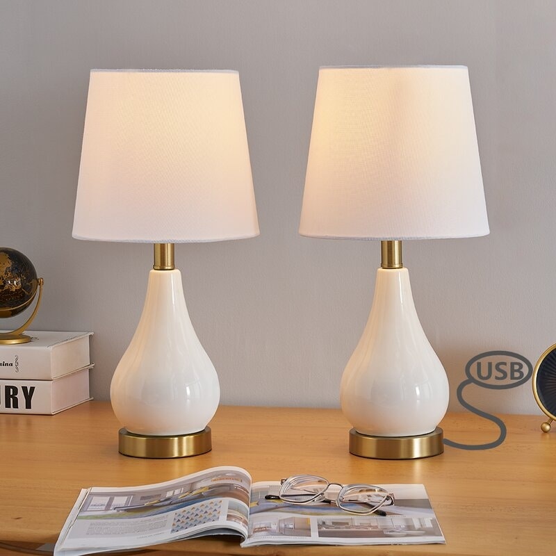 Ensemble de lampes de table 17,5 avec USB (lot de 2)