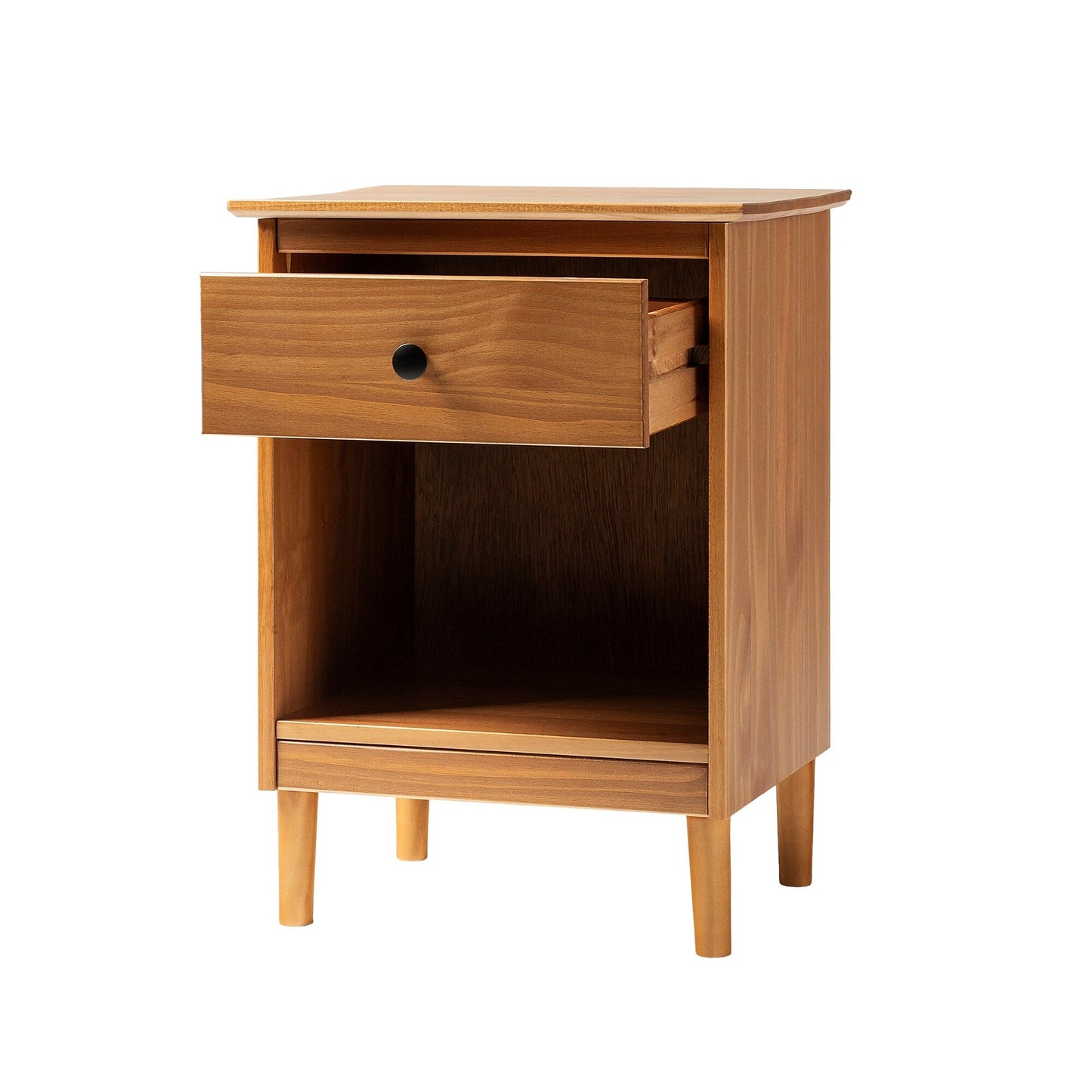 Table de chevet Walker Edison Bullrushes à 1 tiroir en bois massif (lot de 2)