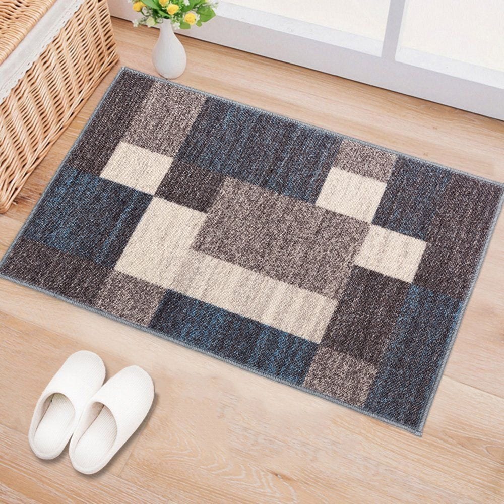 Tapis antidérapant au design moderne de boîtes de la World Rug Gallery