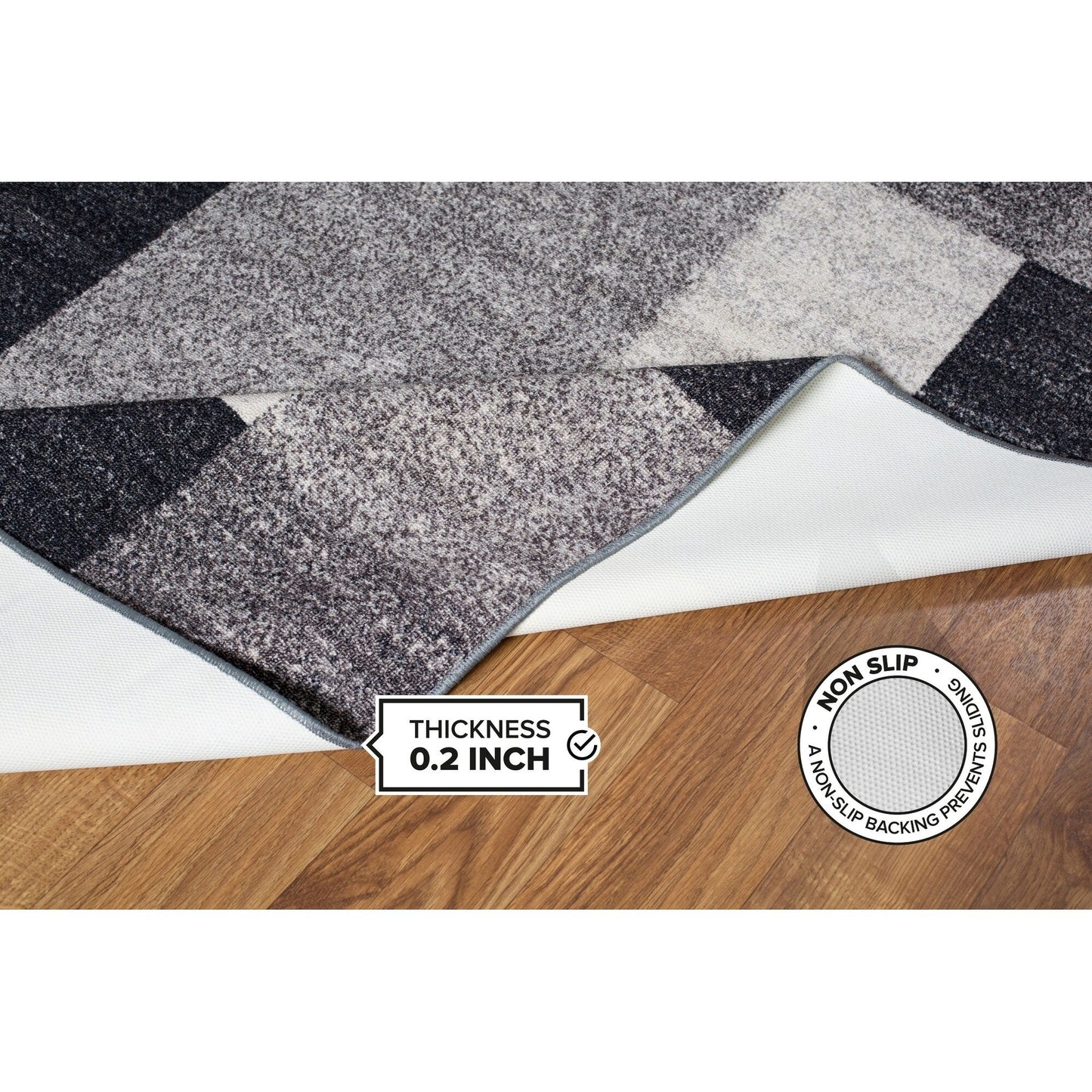 Tapis antidérapant au design moderne de boîtes de la World Rug Gallery