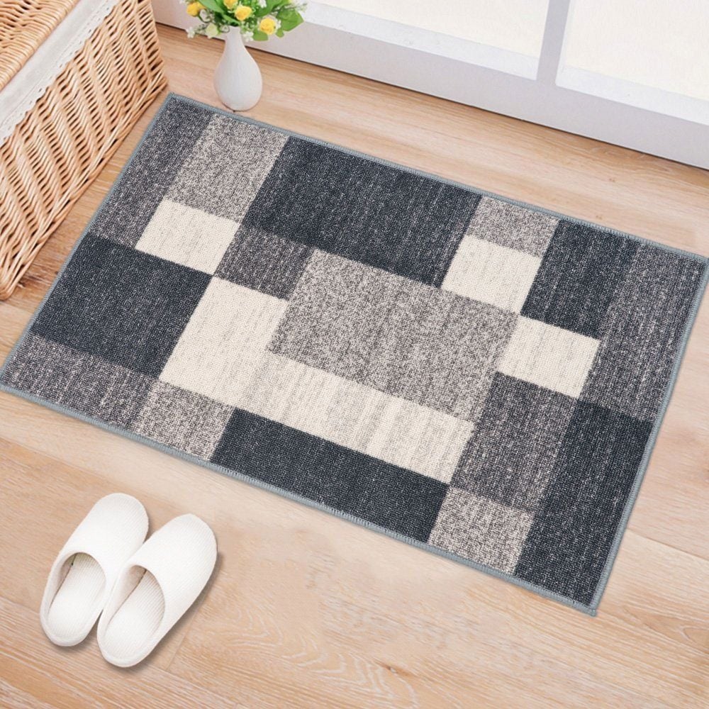Tapis antidérapant au design moderne de boîtes de la World Rug Gallery