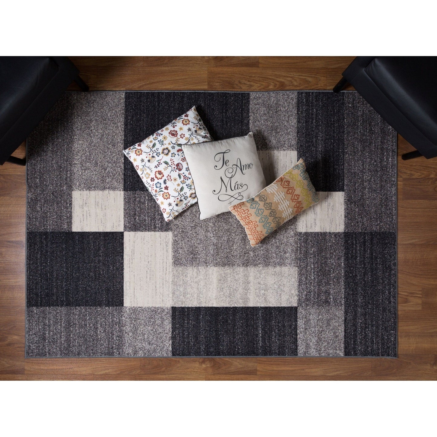 Tapis antidérapant au design moderne de boîtes de la World Rug Gallery