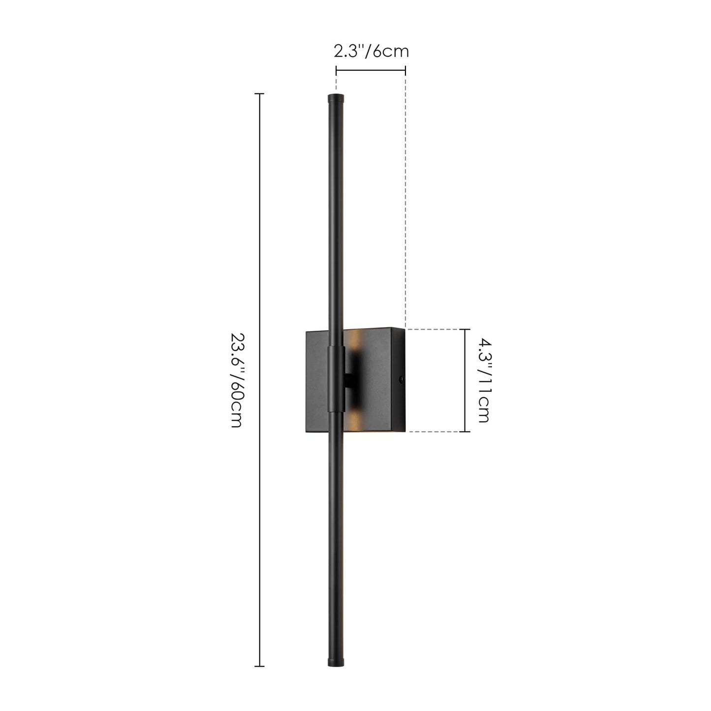 Applique murale de salle de bain à 1 lumière, linéaire et moderne, à intensité variable, à DEL intégrée, de 23,6 po