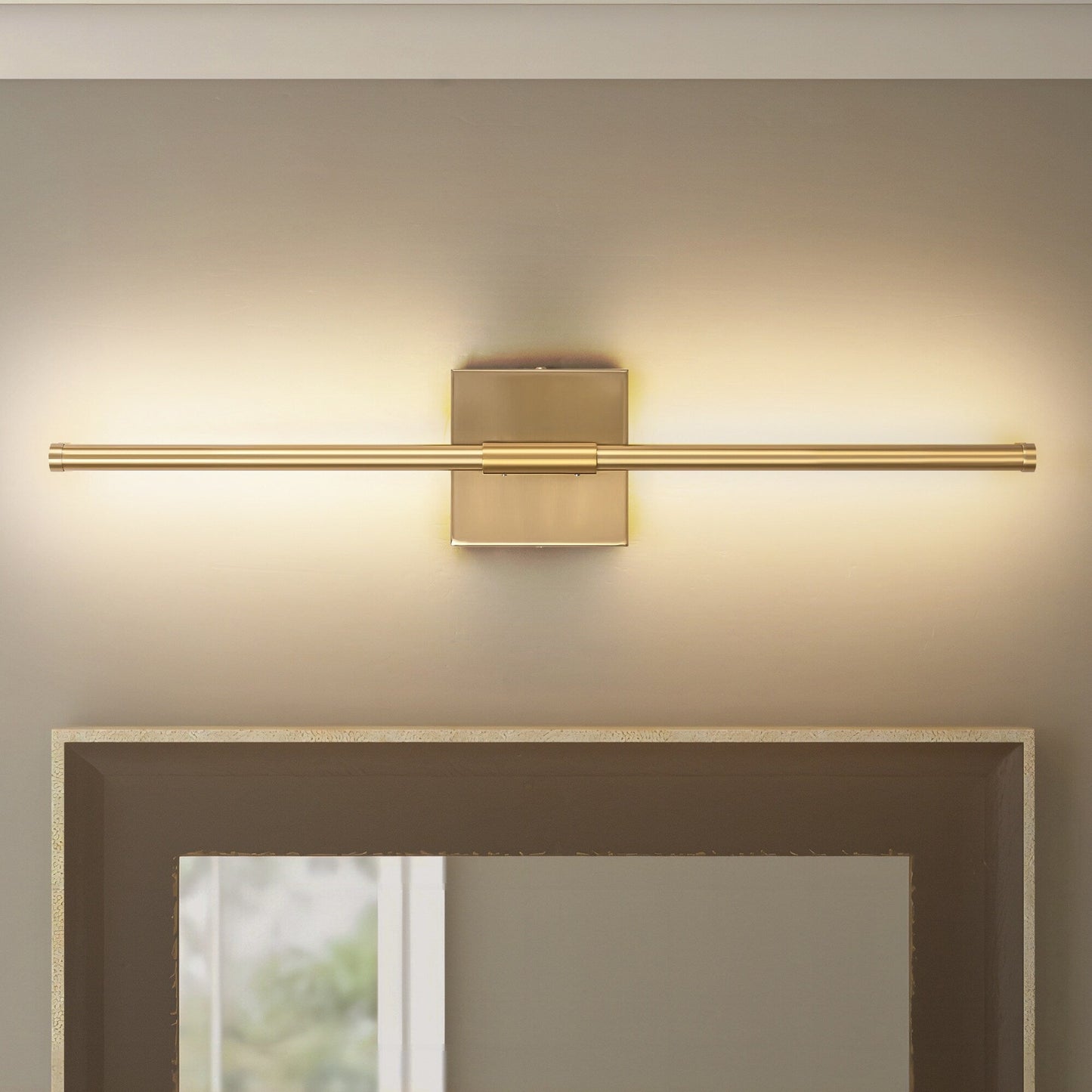 Applique murale de salle de bain à 1 lumière, linéaire et moderne, à intensité variable, à DEL intégrée, de 23,6 po