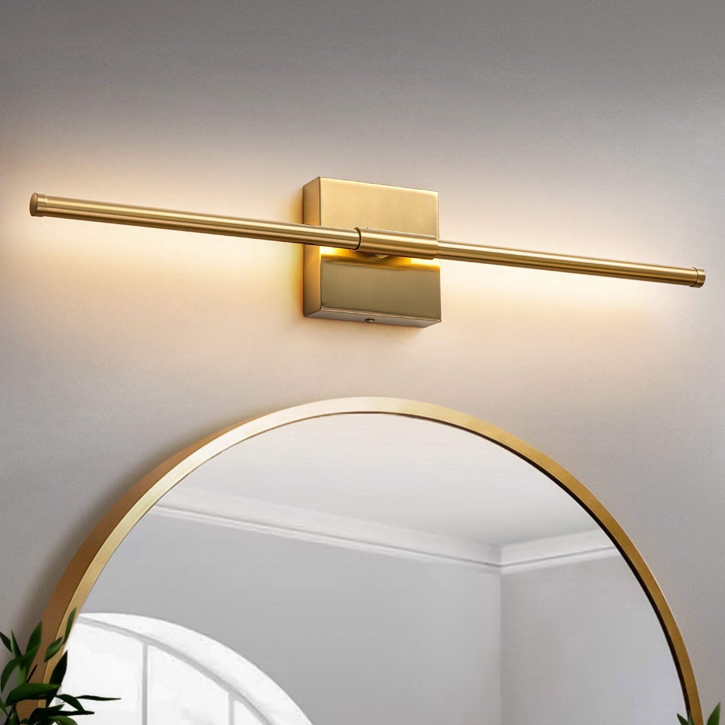 Applique murale de salle de bain à 1 lumière, linéaire et moderne, à intensité variable, à DEL intégrée, de 23,6 po