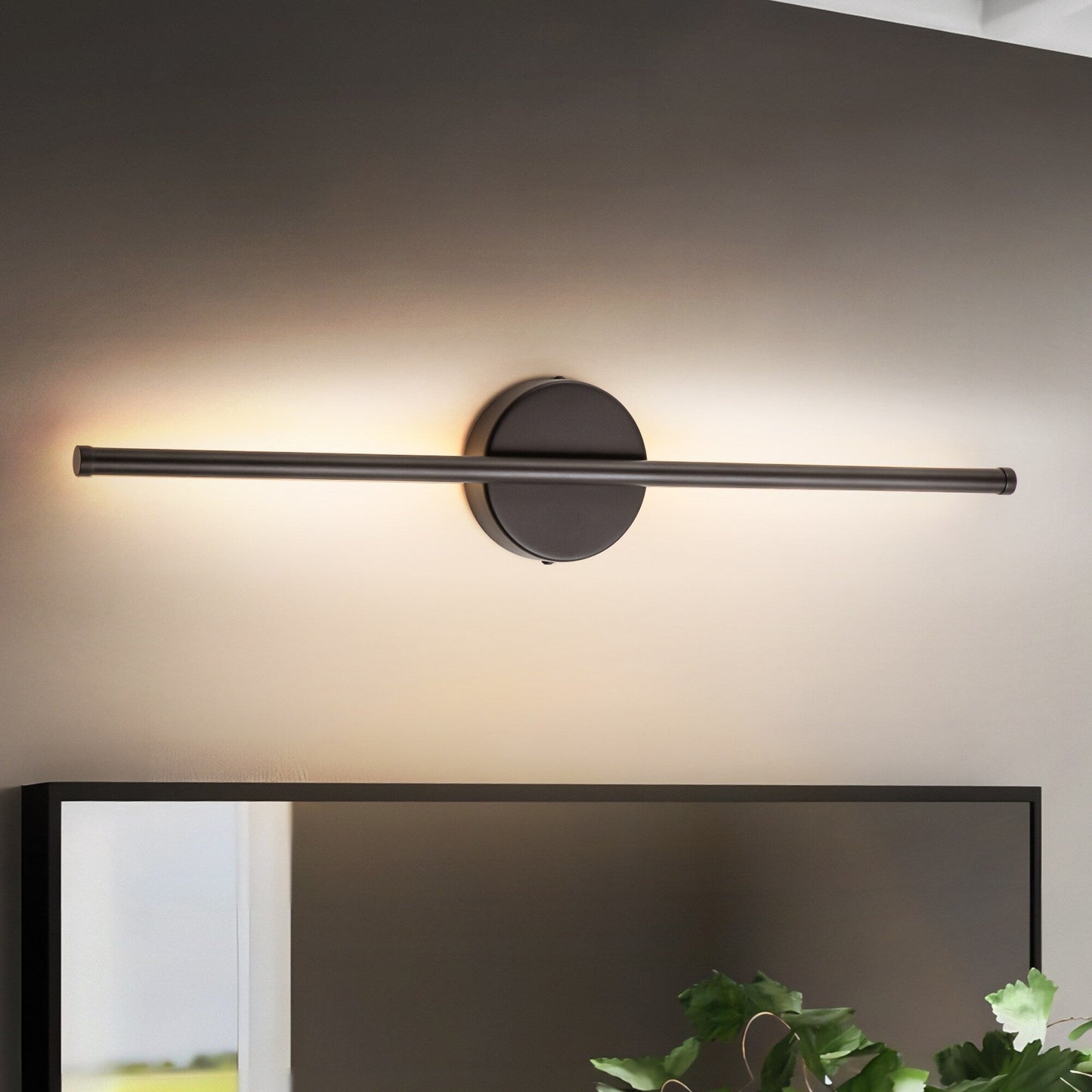 Applique murale de salle de bain à 1 lumière, linéaire et moderne, à intensité variable, à DEL intégrée, de 23,6 po
