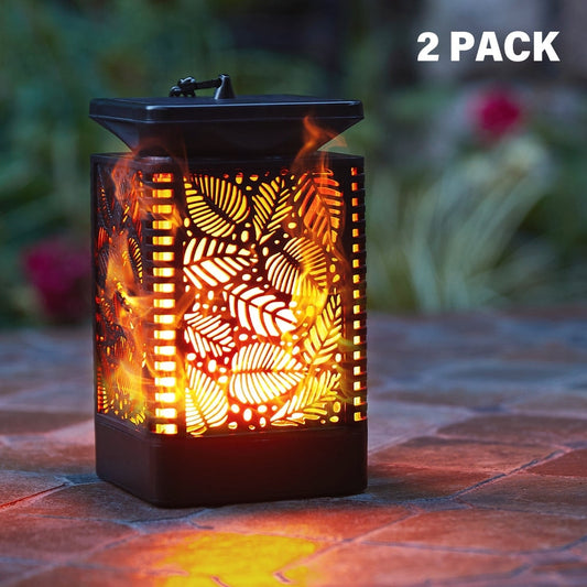 Lanterne solaire d'extérieur WaLensee avec flamme vacillante (lot de 2)
