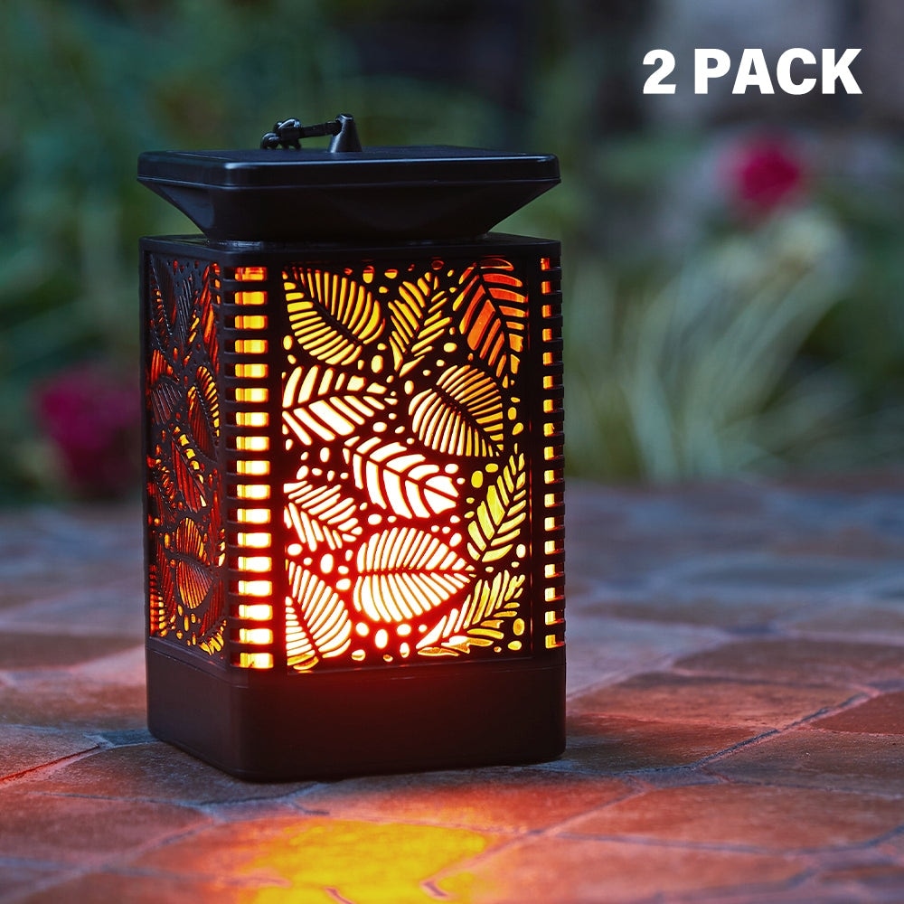 Lanterne solaire d'extérieur WaLensee avec flamme vacillante (lot de 2)