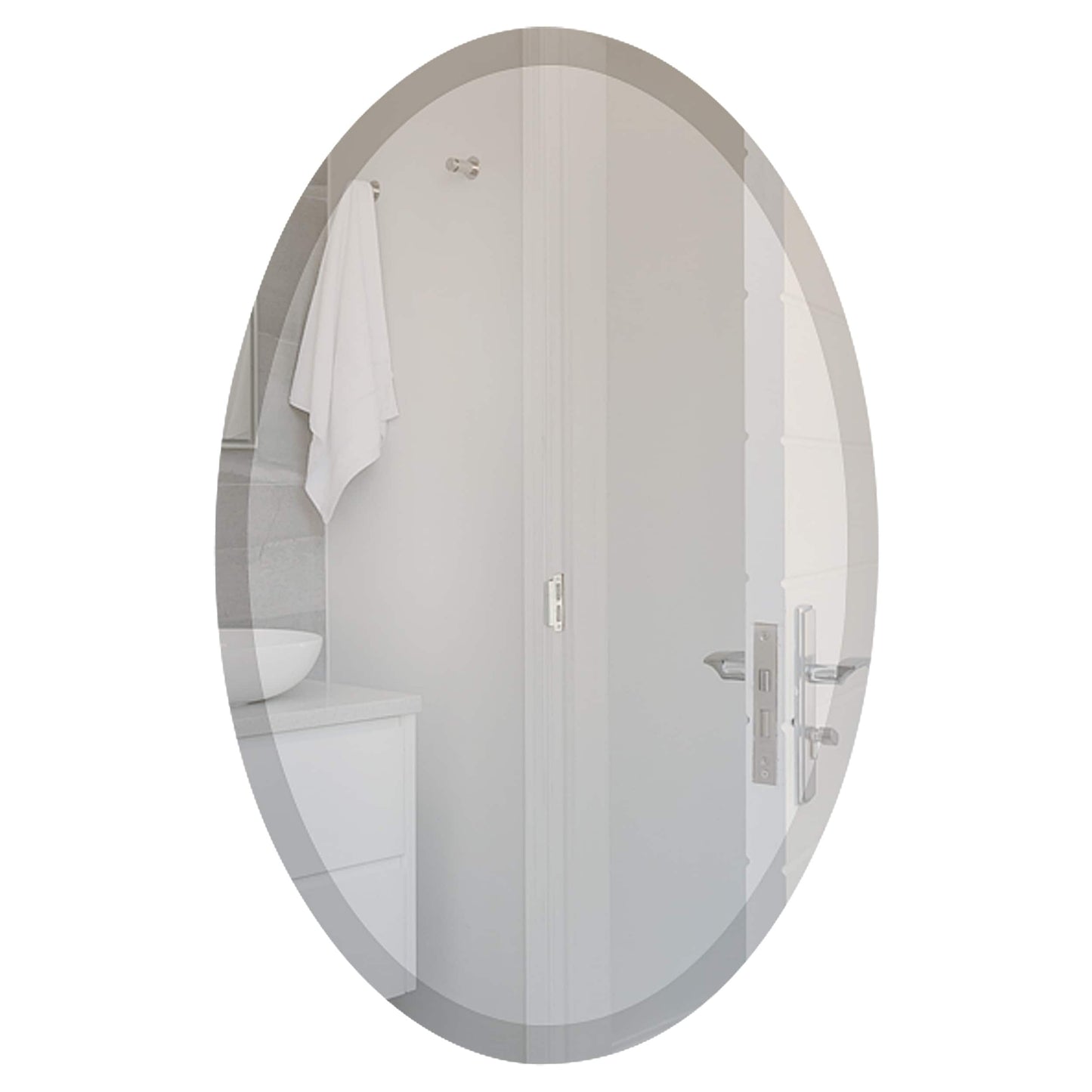 Miroir ovale biseauté sans cadre Wells