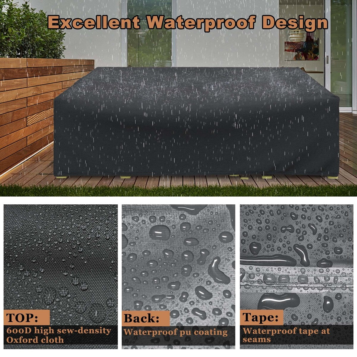 Housse de protection imperméable pour meubles de jardin et canapé d'extérieur