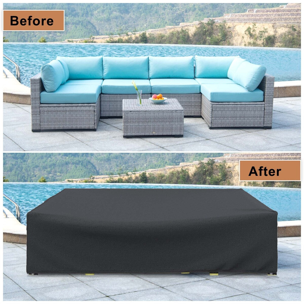 Housse de protection imperméable pour meubles de jardin et canapé d'extérieur