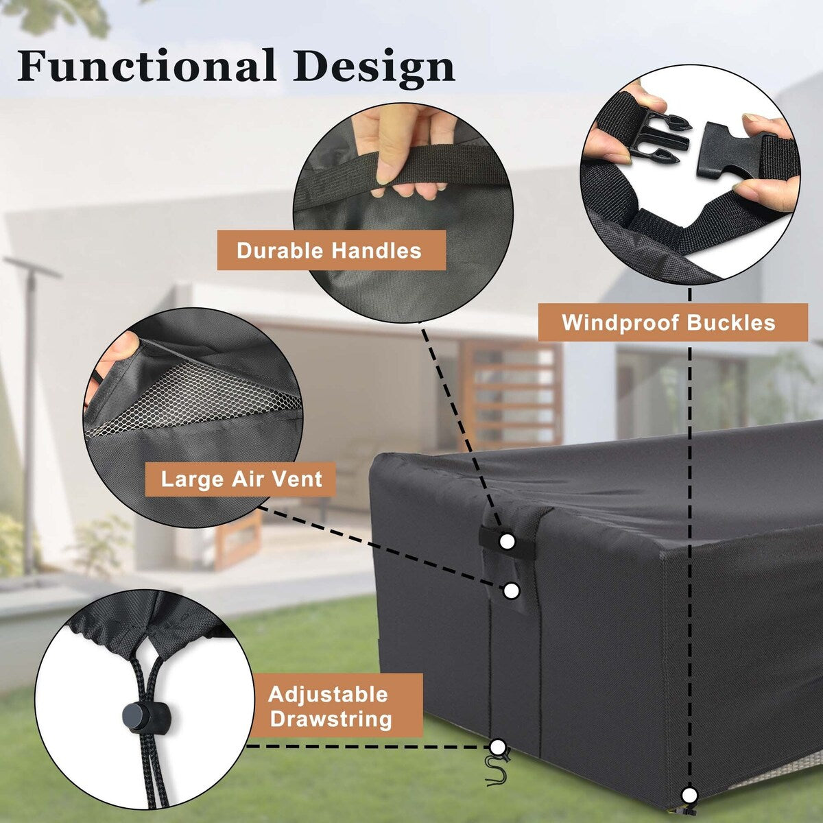 Housse de protection imperméable pour meubles de jardin et canapé d'extérieur